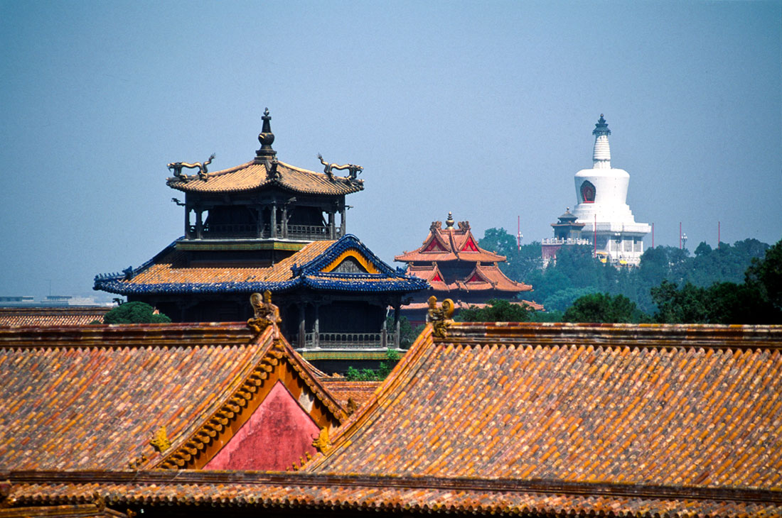 Forbidden city and white dagoba