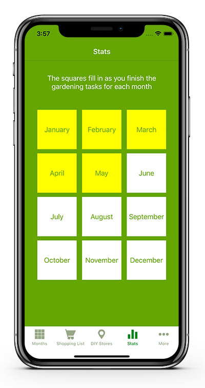 Track your completed tasks for the year 
to watch your green thumb status go up!