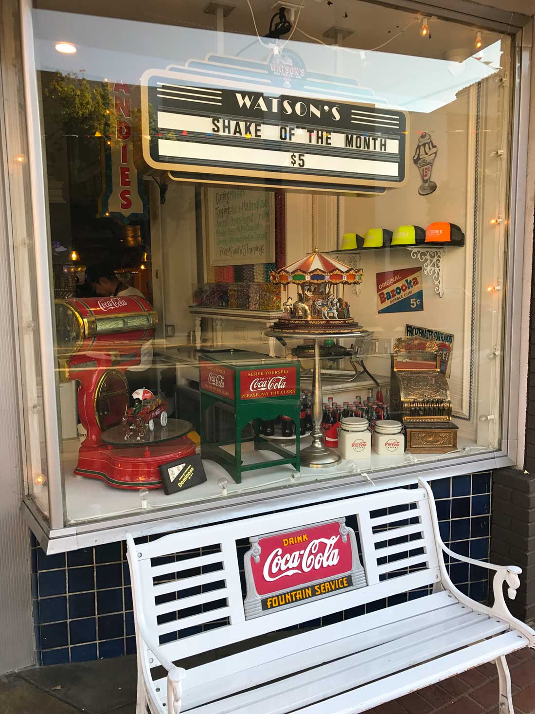 Watson's Soda Fountain and Cafe window